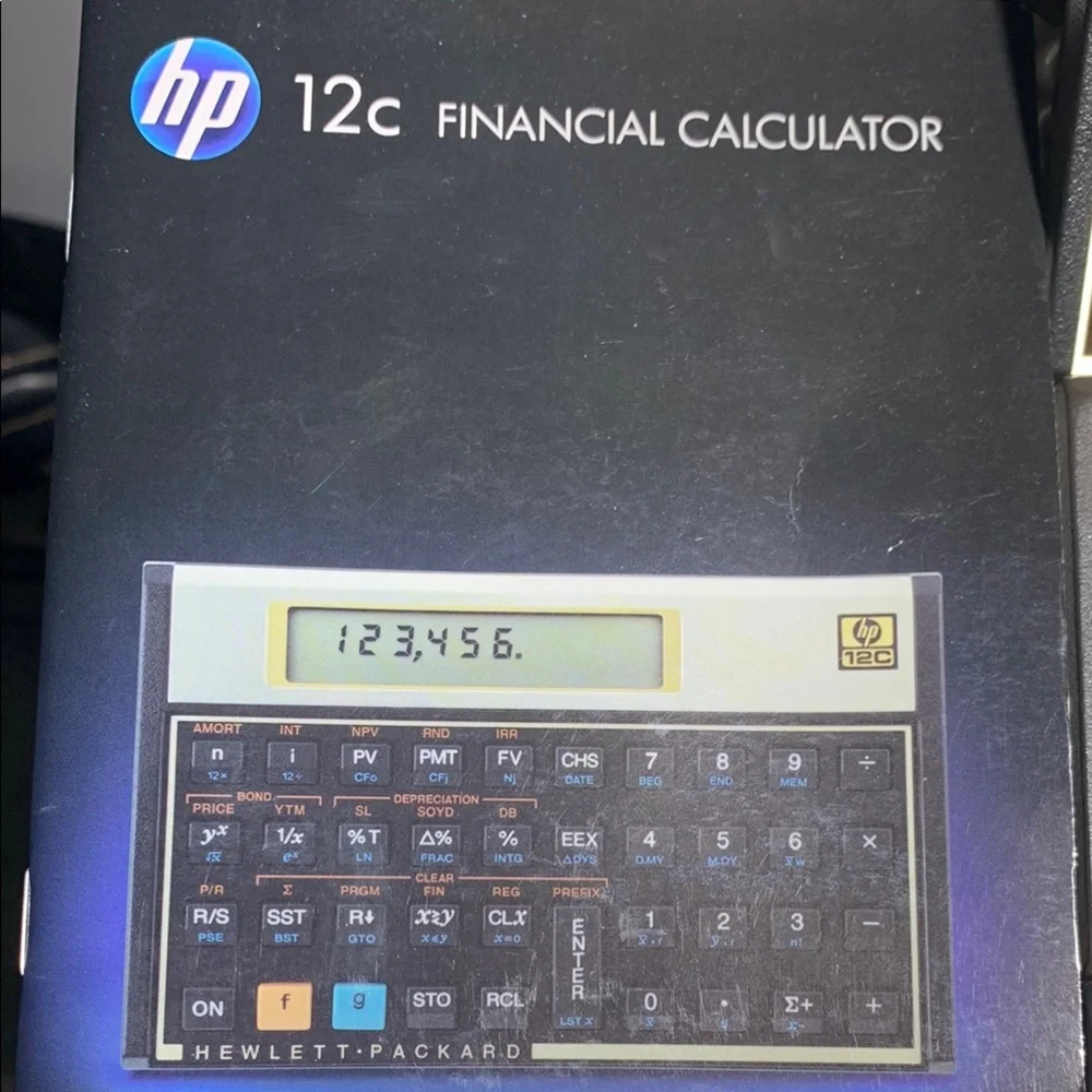 HP 12C Financial Calculator with Black and Gold Accents - Picture 2 of 10
